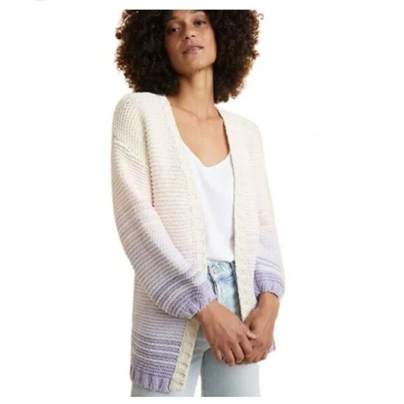 Marine Layer Sweaters - marine layer womens Karolina purple ombré knit cardigan sweater sz M